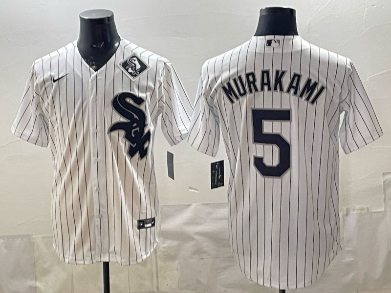2026 Men Nike Chicago White Sox #5 Murakami White Stripe Game MLB Jersey 06->chicago white sox->MLB Jersey